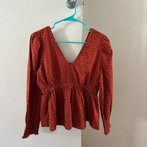 NWT Madewell Campden daisies tie-back peplum top